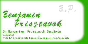 benjamin prisztavok business card